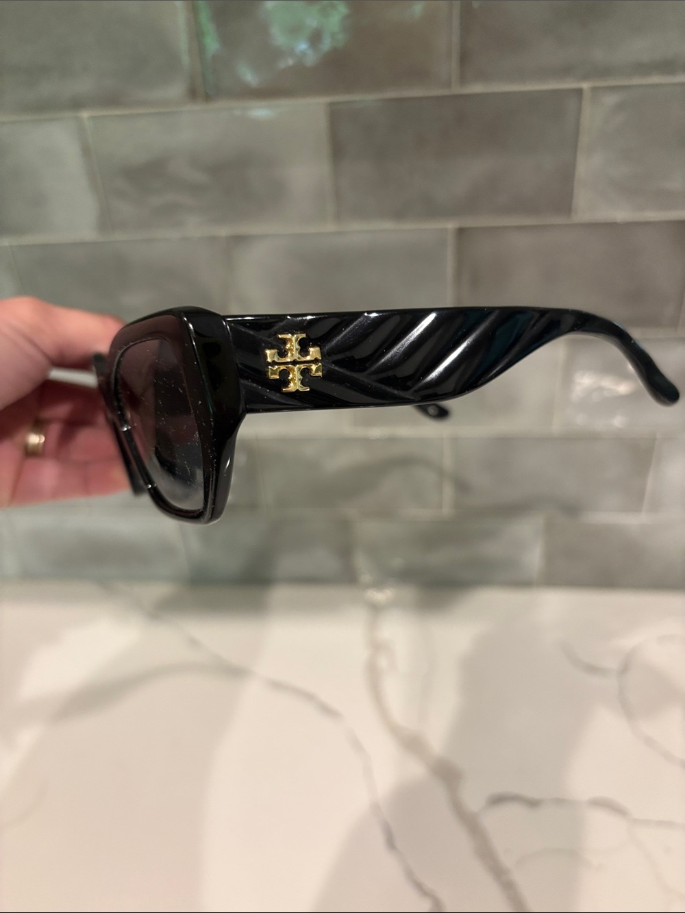 Tory Burch Black Sunglasses with Gold Logo Accent